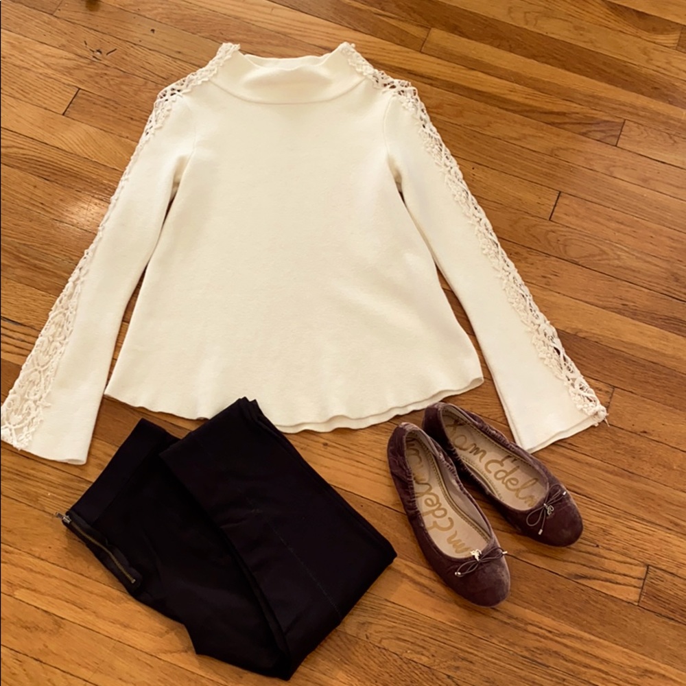 Anthropologie Knitted & Knotted Cream Sweater - Picture 2 of 8